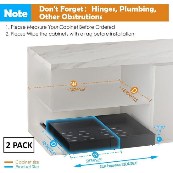 CARLA HOME 2 Pack Pull Out Cabinet Organizer Expandable for Cabinets with Adjustable Slide Out Shelves and Easy Installation (Grey)