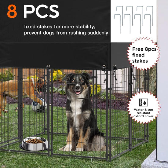 Outdoor Dog Kennel XS Pet Cage with Roof & Cover 127x120x134cm