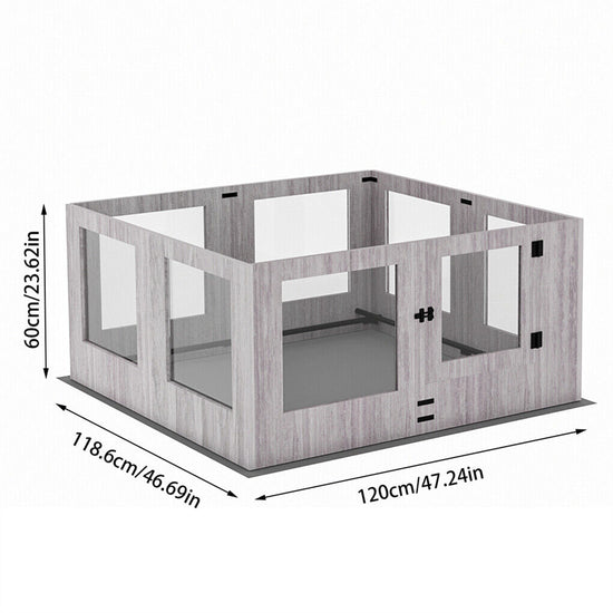 Dog Whelping Box 8 Panels Puppy Pen with Pad