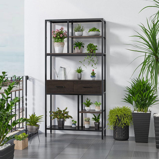 Rustic Accent Bookshelf 90CM Wide Plant Display Rack