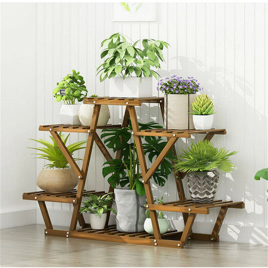 Wooden 6 Tier Plant Stand A-Frame Flower Pot Display Organizer
