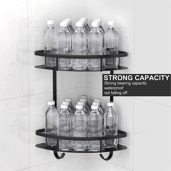 2 Pack Aluminum Adhesive Shower Caddy Corner Shelf Storage Rack for Bathroom