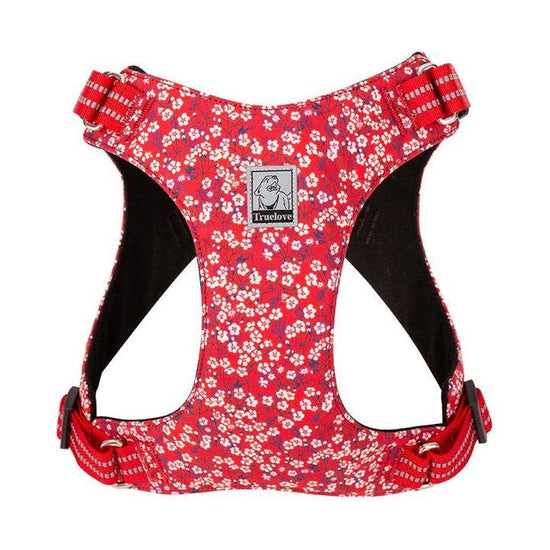 Floral Doggy Harness Red L