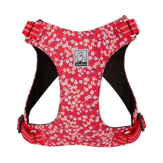 Floral Doggy Harness Red 2XS