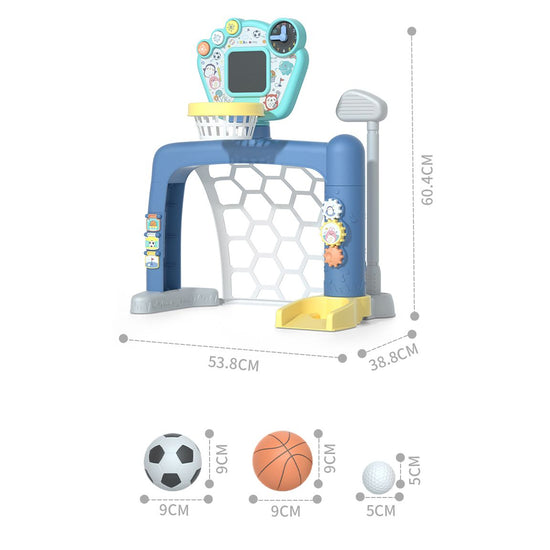 Sports World 3-in-1 Adjustable Indoor basketball, Soccer Goal, and Golf Set