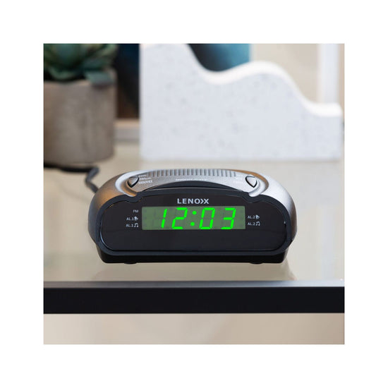 AM/FM Alarm Clock & Radio w/ Green LED Time Numbering