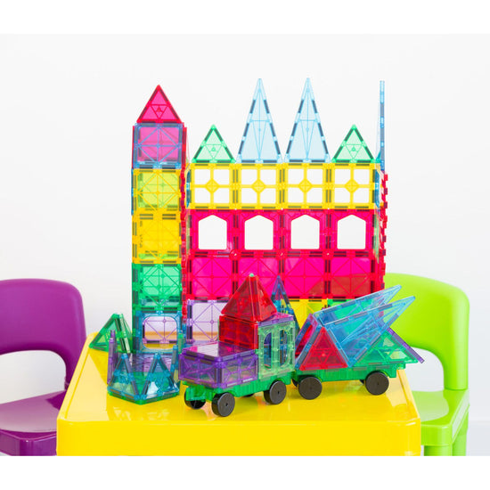 120 Pcs non-toxic STEM Educational, Durable Magnetic Tiles/Puzzle with Storage Bag