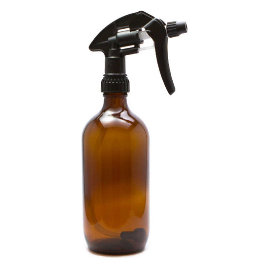 5x 500ml Amber Glass Spray Bottle + Trigger - Refillable Oil Dispenser