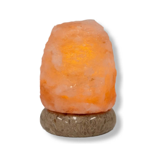 USB Himalayan Salt Lamp - Mini Natural Rock Shape Pink Crystal Rock Marble Light