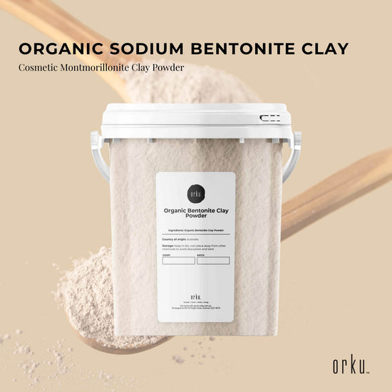 1.1Kg Organic Sodium Bentonite Clay Powder Tub Bucket - Cosmetic Montmorillonite