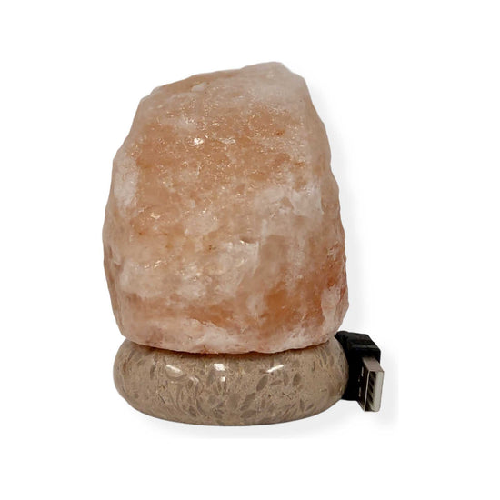 USB Colour Changing Salt Himalayan Lamp - Natural Shape Pink Rock LED Light
