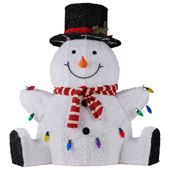 Christabelle 82cm Sitting Snowman Christmas Display with Lights