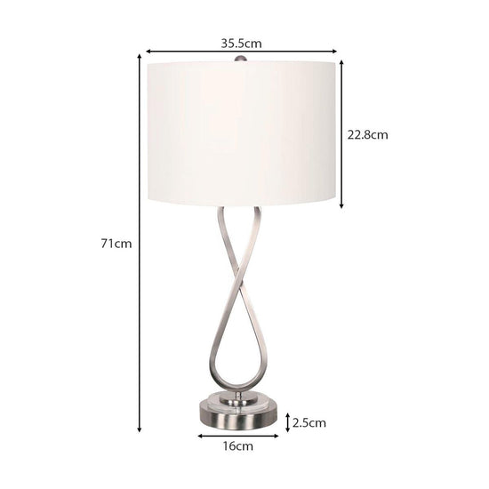 Sarantino Contemporary Table Lamp In Nickel Finish