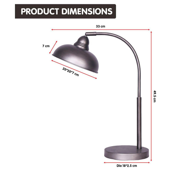 Sarantino Table Lamp Industrial Chic Adjustable Angle - Dark Grey