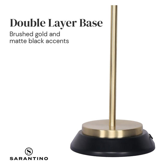 Sarantino Electric Reading Light Table Lamp Brass Finish - Black