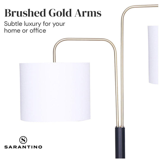 Sarantino Black/Brass Finish Reading Light Electric Table Lamp