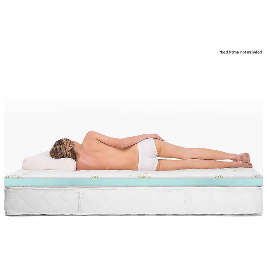 Laura Hill Cool Gel Memory Foam Mattress Topper Bamboo Fabric Cover Double