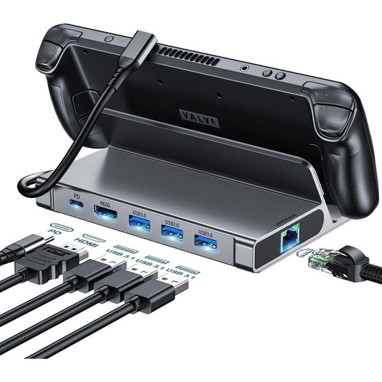 CHOETECH HUB-M50 6-in-1 USB-C 100W Aluminum Steam Deck Docking Station