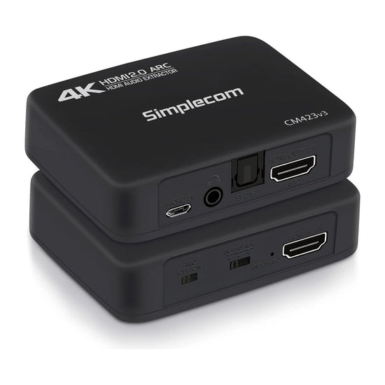 Simplecom CM423v3 HDMI 2.0 Audio Extractor Optical SPDIF + 3.5mm Stereo with ARC 4K@60Hz