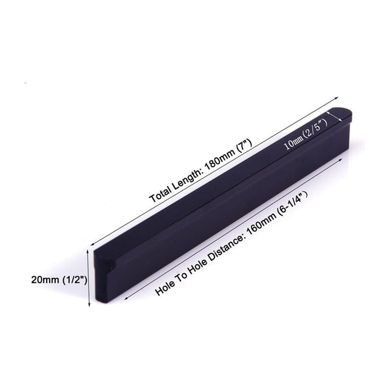 Solid Zinc Furniture Kitchen Bathroom Cabinet Handles Drawer Bar Handle Pull Knob Black 160mm