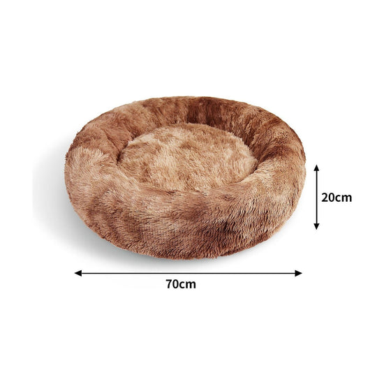 Pawfriends Dog Cat Pet Calming Bed Warm Soft Plush Round Nest Comfy Sleeping Kennel Cave 70