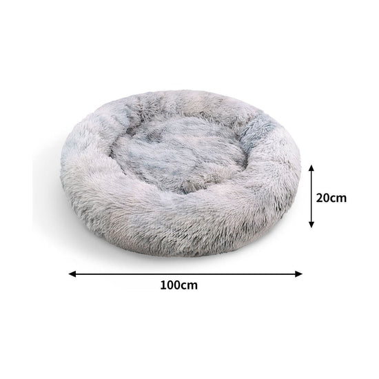 Pawfriends Dog Cat Pet Calming Bed Washable ZIPPER Cover Warm Soft Plush Round Sleeping 100
