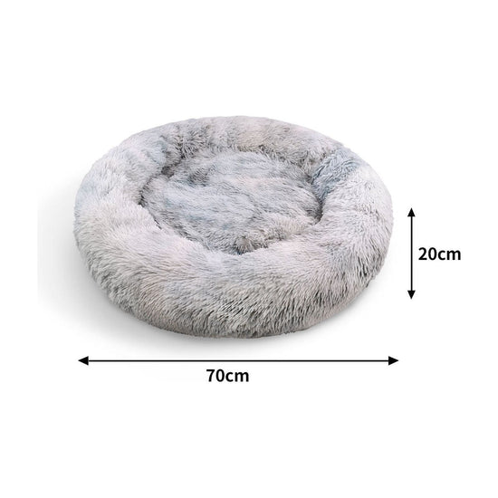 Pawfriends Dog Cat Pet Calming Bed Warm Soft Plush Round Nest Comfy Sleeping Washable Zip