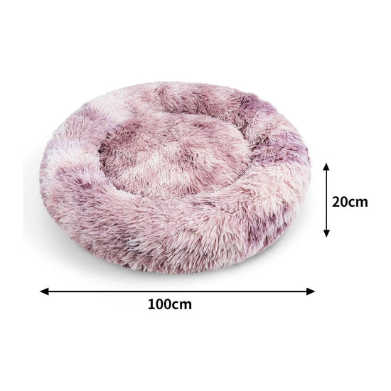 Pawfriends Cat Dog Pet Calming Bed Warm Soft Plush Round Nest Comfy Sleeping Kennel Cave AU