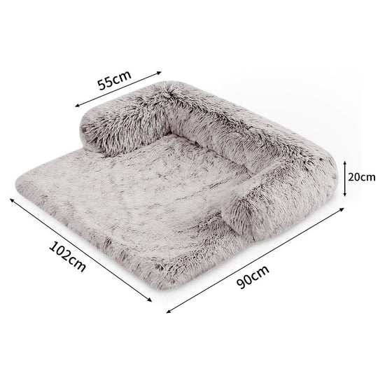 Pet Sofa Bed Dog Calming Sofa Cover Protector Cushion Plush Mat L