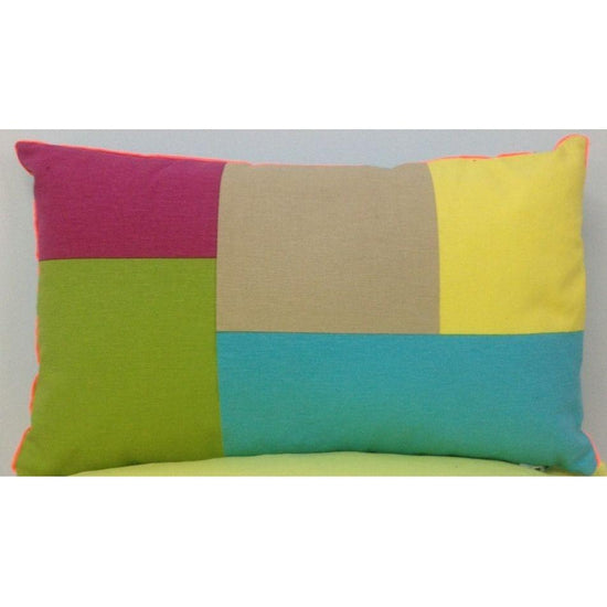 Pack of 4 Geo Turquoise Block Design 30x50cm Cushion Cover