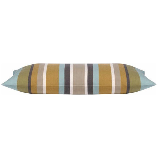 Pack of 4 Corban Aqua Rectangle 35x70cm Striped Multicoloured Cushion Cover Nautical