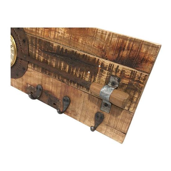 Wall Clock - Frying Pan On Recycled Wood