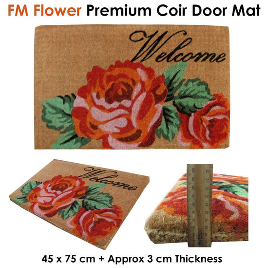 Extra Thick Flower Premium Coir Door Mat
