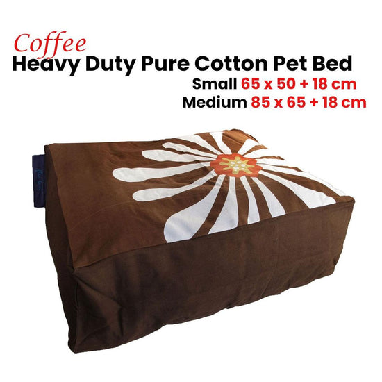 Heavy Duty Pure Cotton Pet Dog Bed Cover Small Coffee