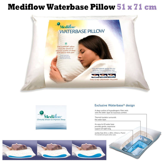 Mediflow Adjustable Waterbase Water Neck Pain Reduction Standard Pillow