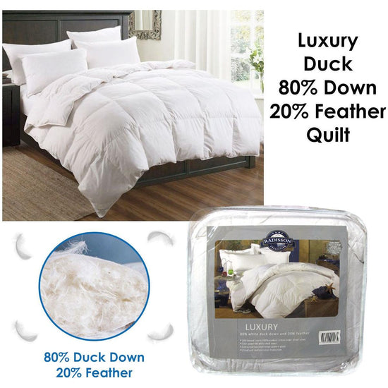 Luxury Duck 80% Down 20% Feather Quilt Queen