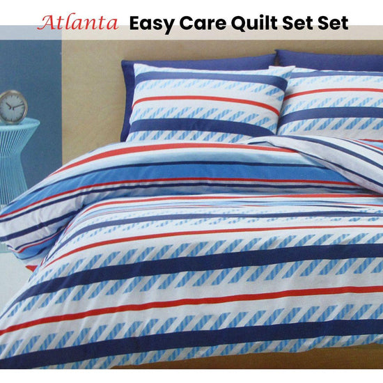 Belmondo Atlanta Striped Easy Care Quilt Cover Set King