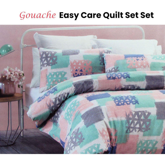 Belmondo Gouache Niro Easy Care Quilt Cover Set Queen