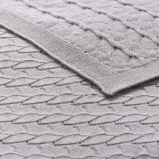 Little Gem Lyla Grey Cotton Baby Blanket 75 x 100 cm
