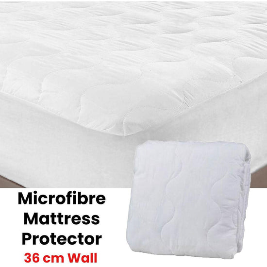 Essentially Home Living Microfibre Quilted Fitted Mattress Protector - KING SINGLE