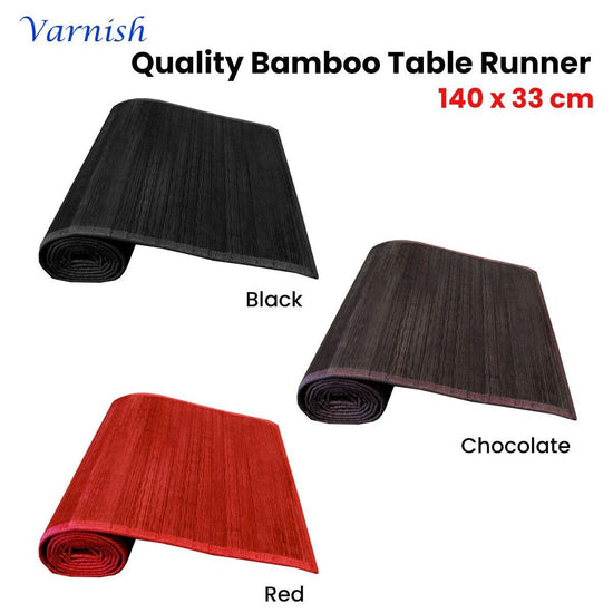 Varnish Bamboo Table Runner 140 x 33cm Red