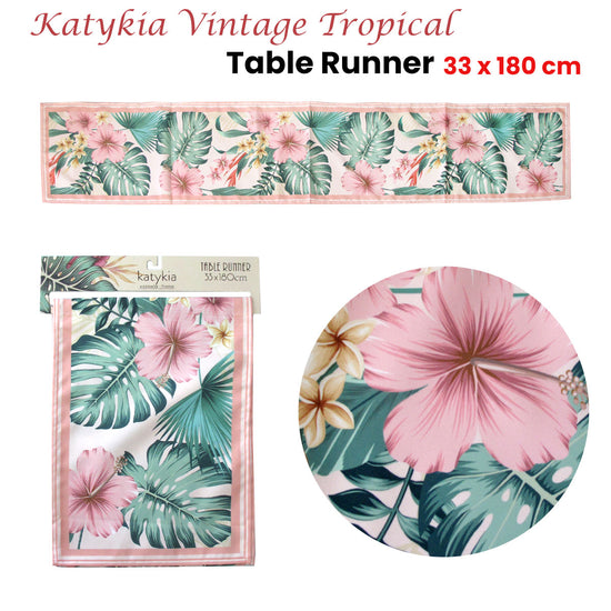 Katykia Vintage Tropical Table Runner 33 x 180cm