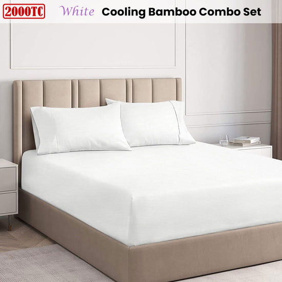 Ramesses White 2000TC Cooling Bamboo Combo Set Double