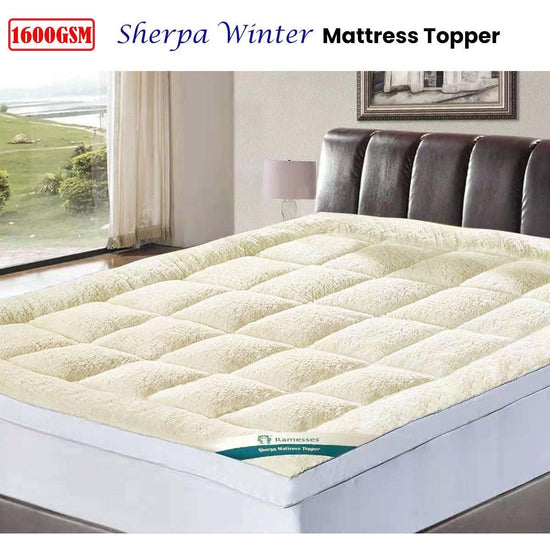 Ramesses 1600GSM Sherpa Winter Mattress Topper King