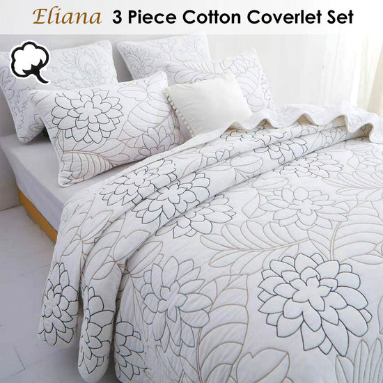 100% Cotton Coverlet Set Eliana Queen