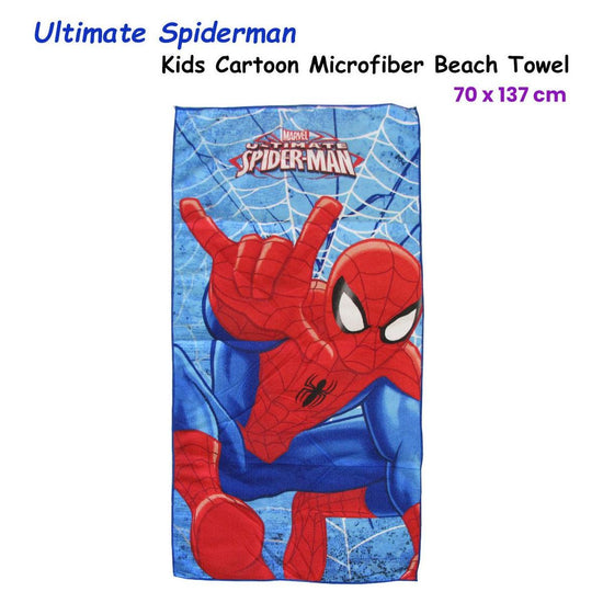 Bloomington Ultimate Spiderman Kids Cartoon Printed Microfiber Beach Towel 70 x 137 cm
