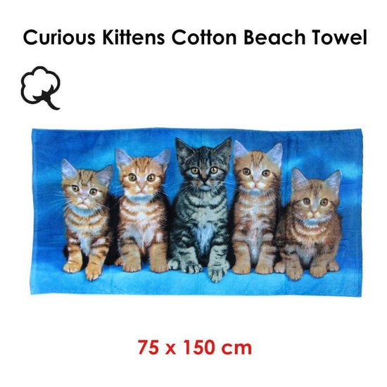 Curious Kittens Cotton Beach Towel