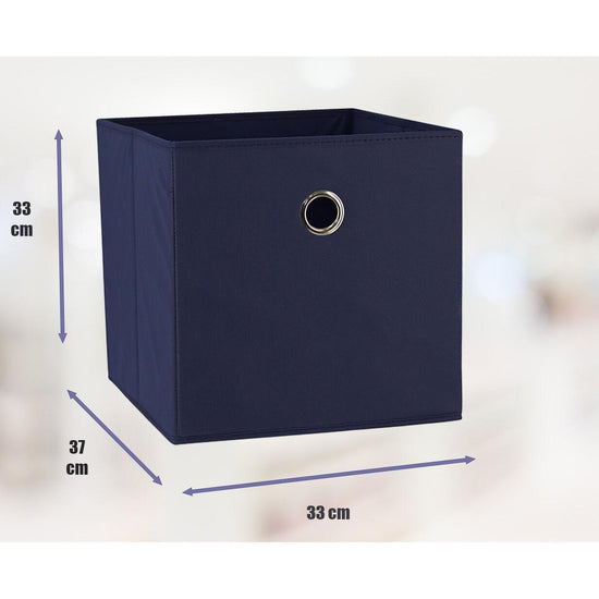 SORTI 33x33x27 CM Dark Blue 6-Pack Foldable Storage Cubes - Fabric Bookcase Organizers for Toys and More