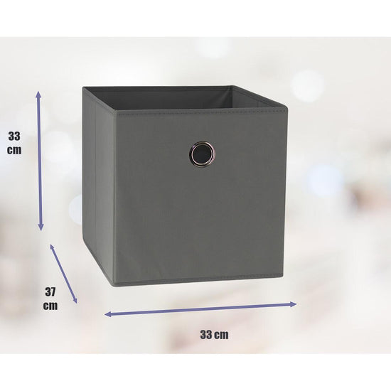 SORTI 33x33x27 CM Grey 6-Pack Foldable Storage Cubes - Fabric Bookcase Organizers for Toys and More