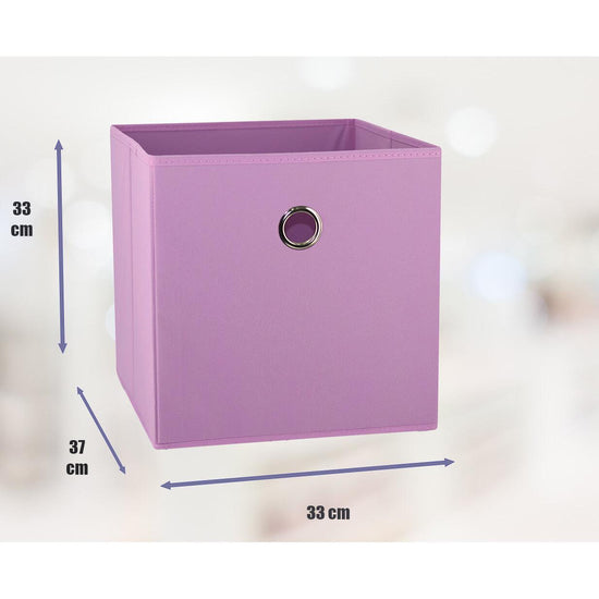 SORTI 33x33x27 CM Light Pink 6-Pack Foldable Storage Cubes - Fabric Bookcase Organizers for Toys and More